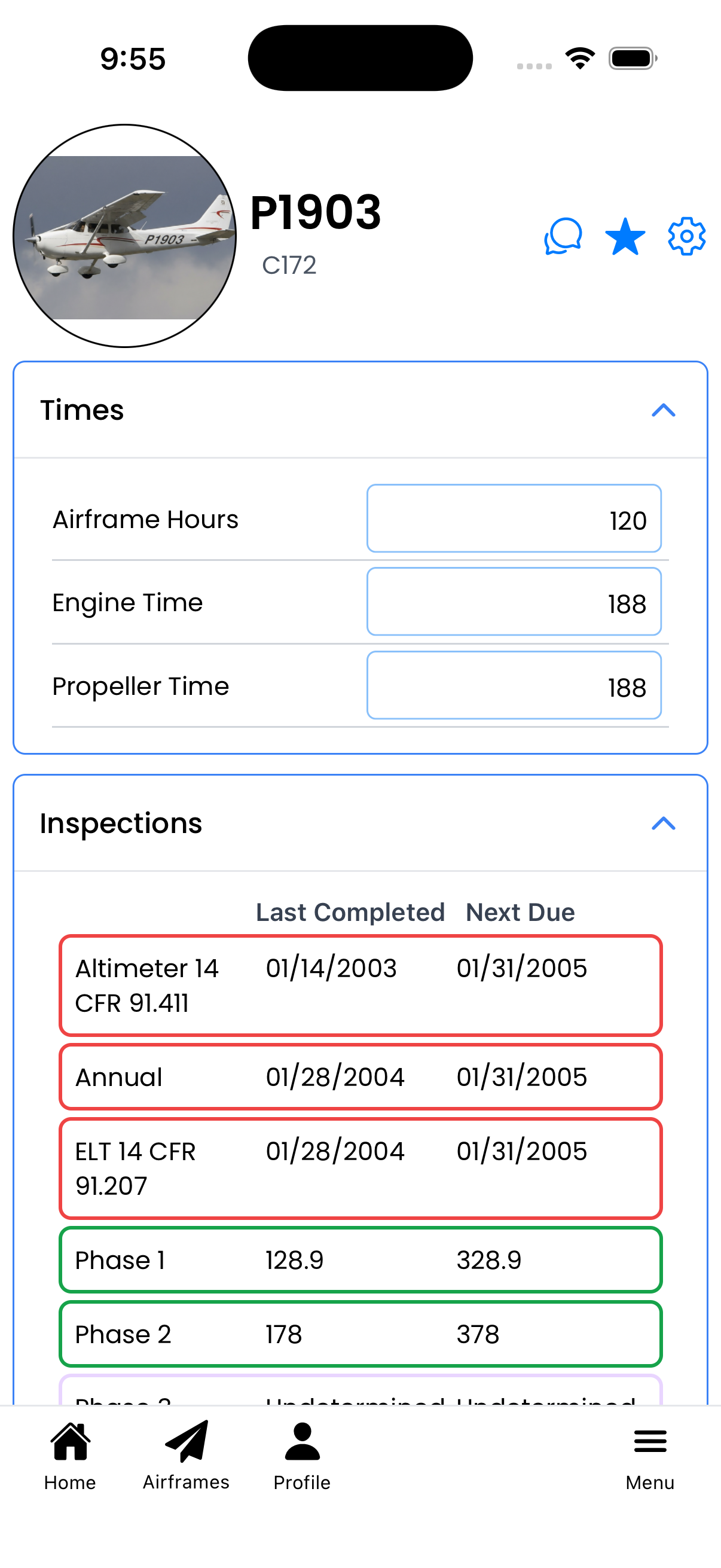 Aircraft Details screenshot