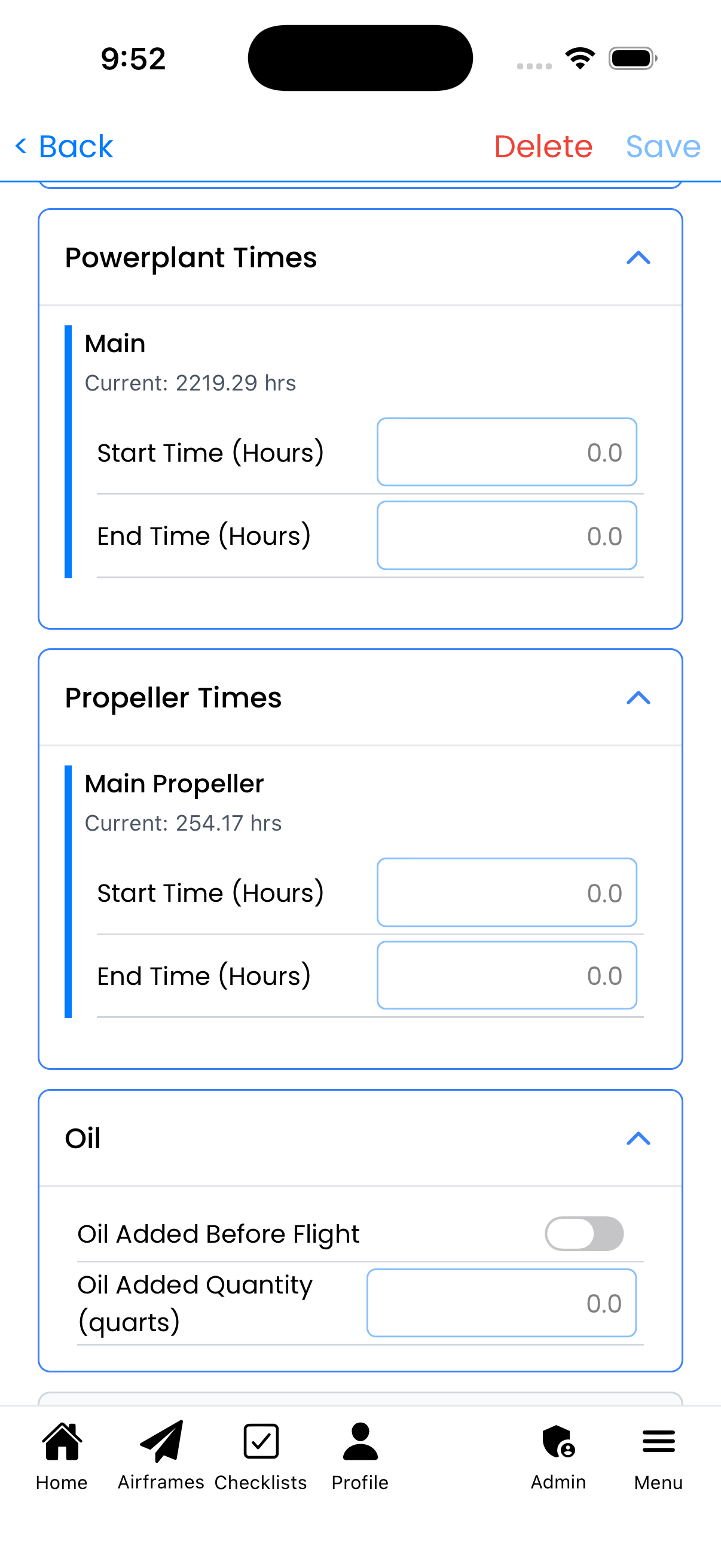 Oil tracking section