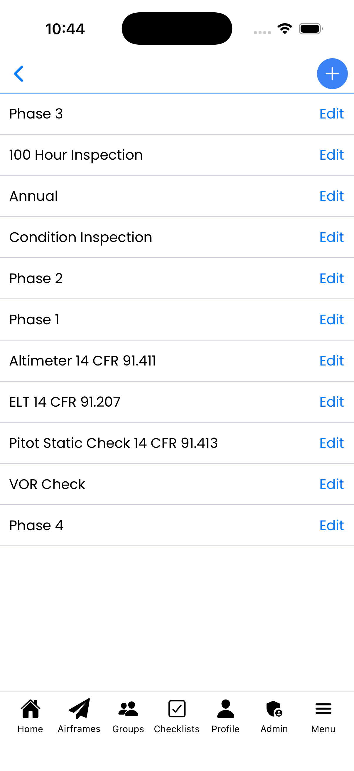Inspection Types screenshot