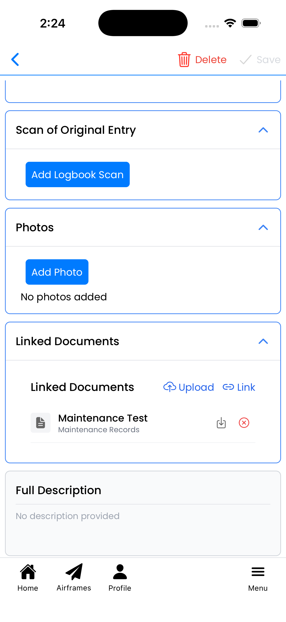 Linked Documents section