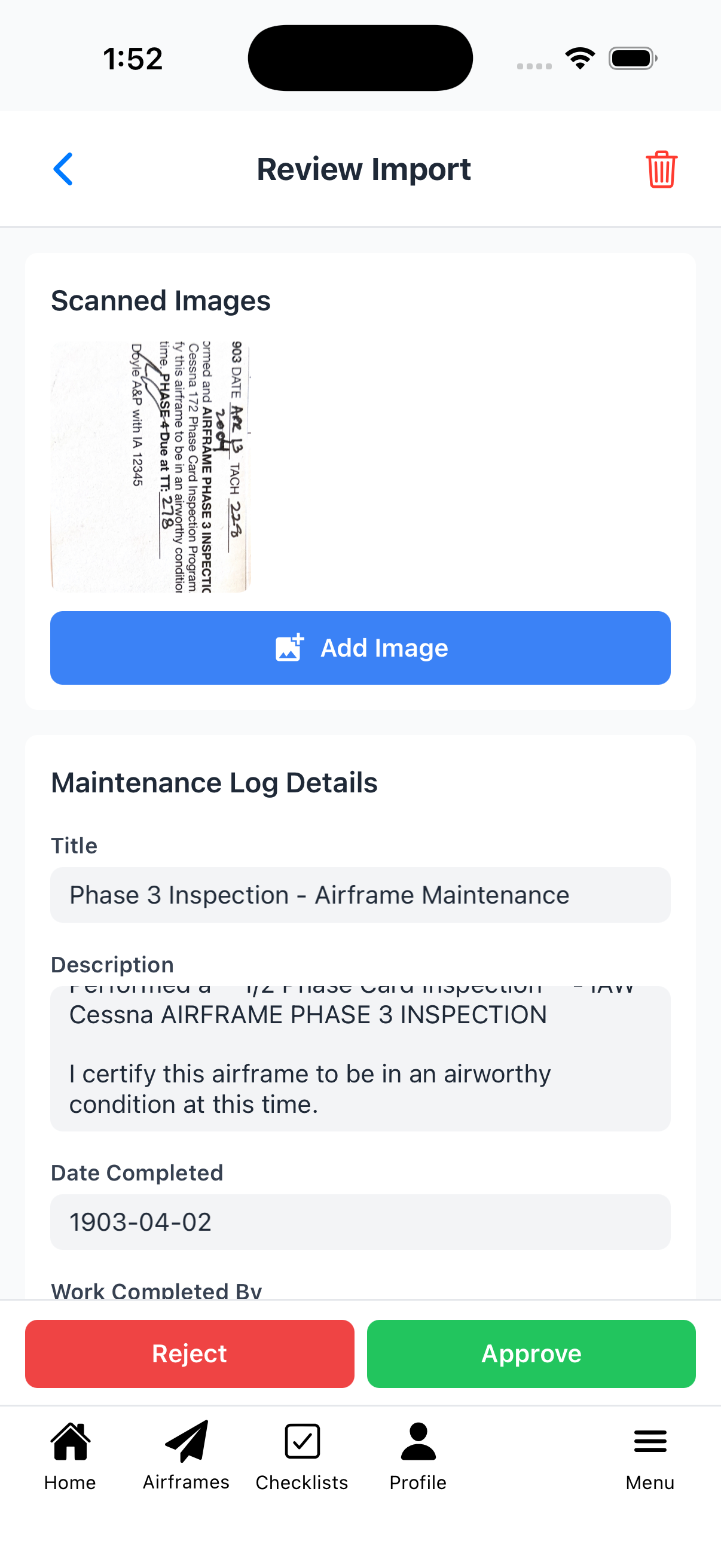 Scanned images and details