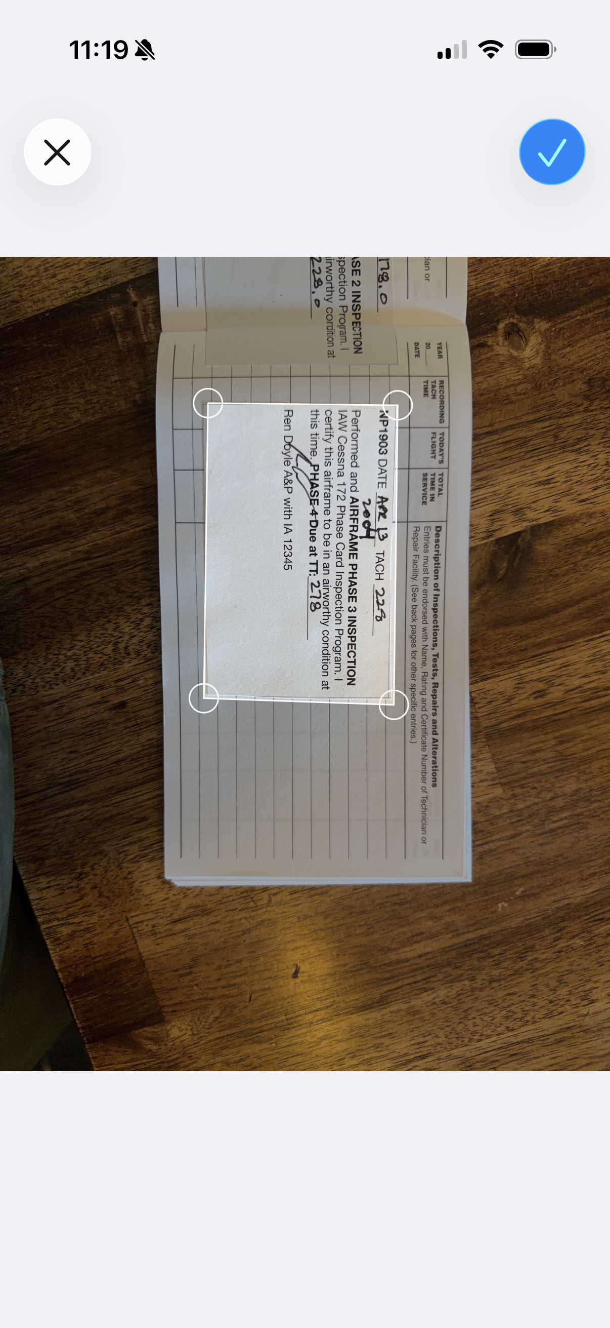 Review scanned document