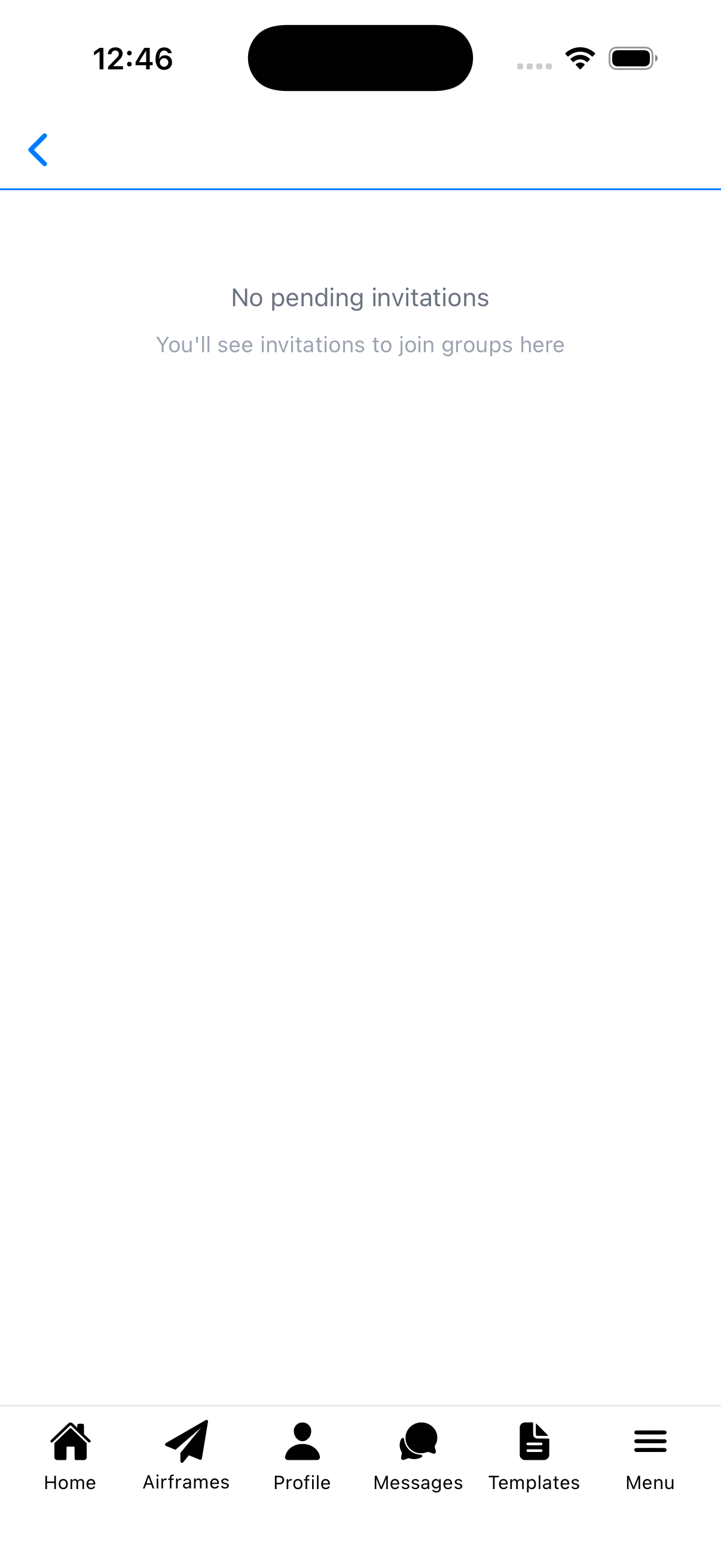 Invitations screenshot