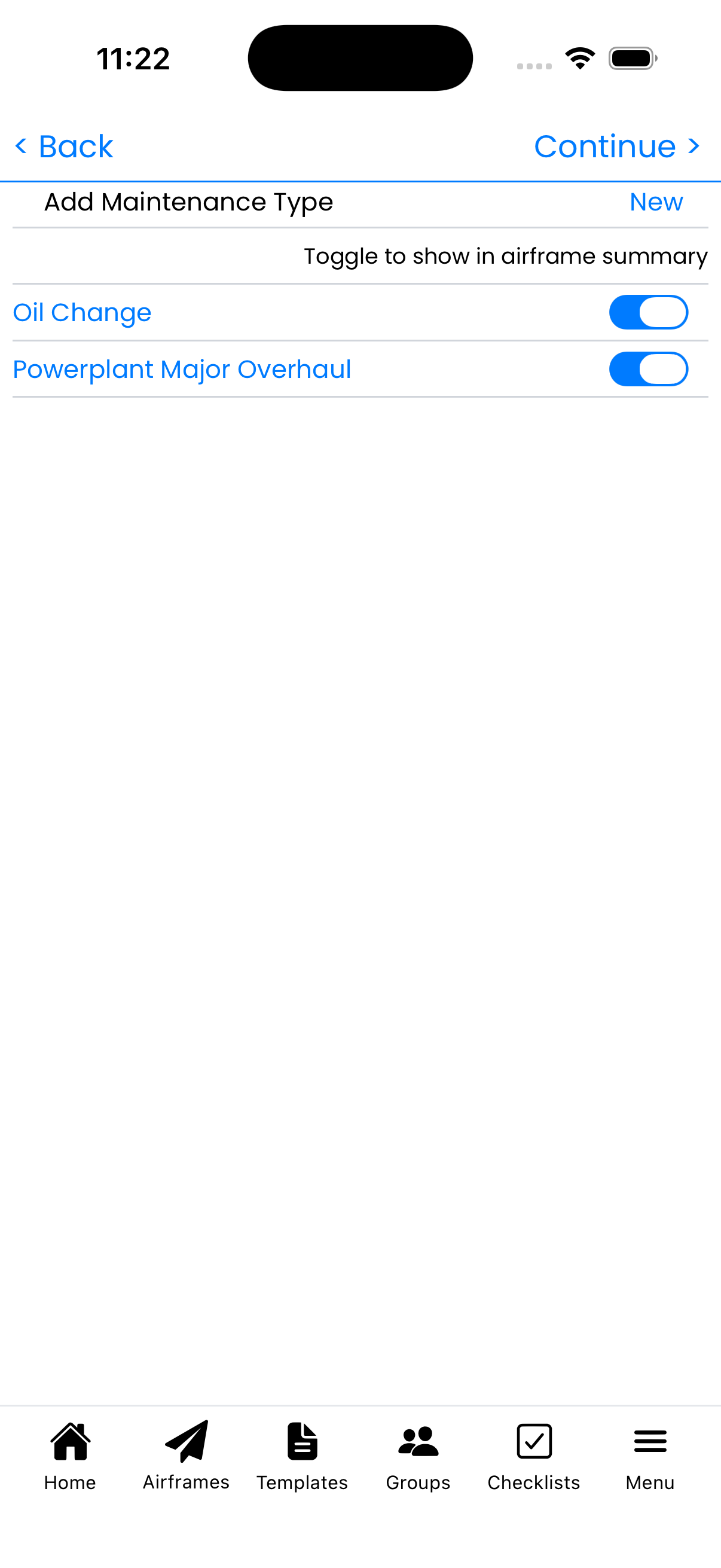 Step 5: Maintenance Types